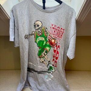 1996 Lithuania Basketball Team Grateful Dead Liquid Blue Reprint Shirt 2020 XL